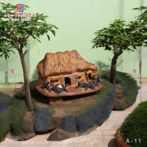 Mo hinh gom nha tranh mai la trang tri hon non bo chau cay bonsai 3