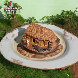 Mo hinh gom nha tranh mai la trang tri hon non bo chau cay bonsai 4