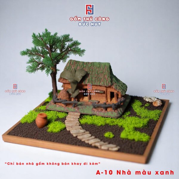 Mô Hình Ngôi Nhà Rơm Cây Chuối Bằng Gốm Trang Trí Bonsai - Hình ảnh 3