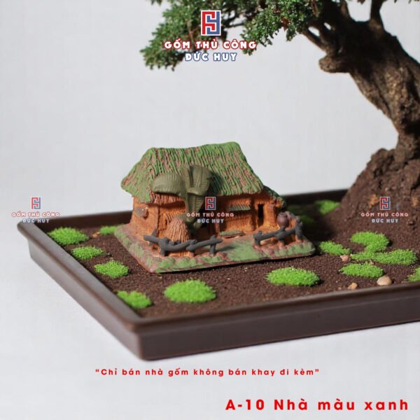 Mô Hình Ngôi Nhà Rơm Cây Chuối Bằng Gốm Trang Trí Bonsai - Hình ảnh 5