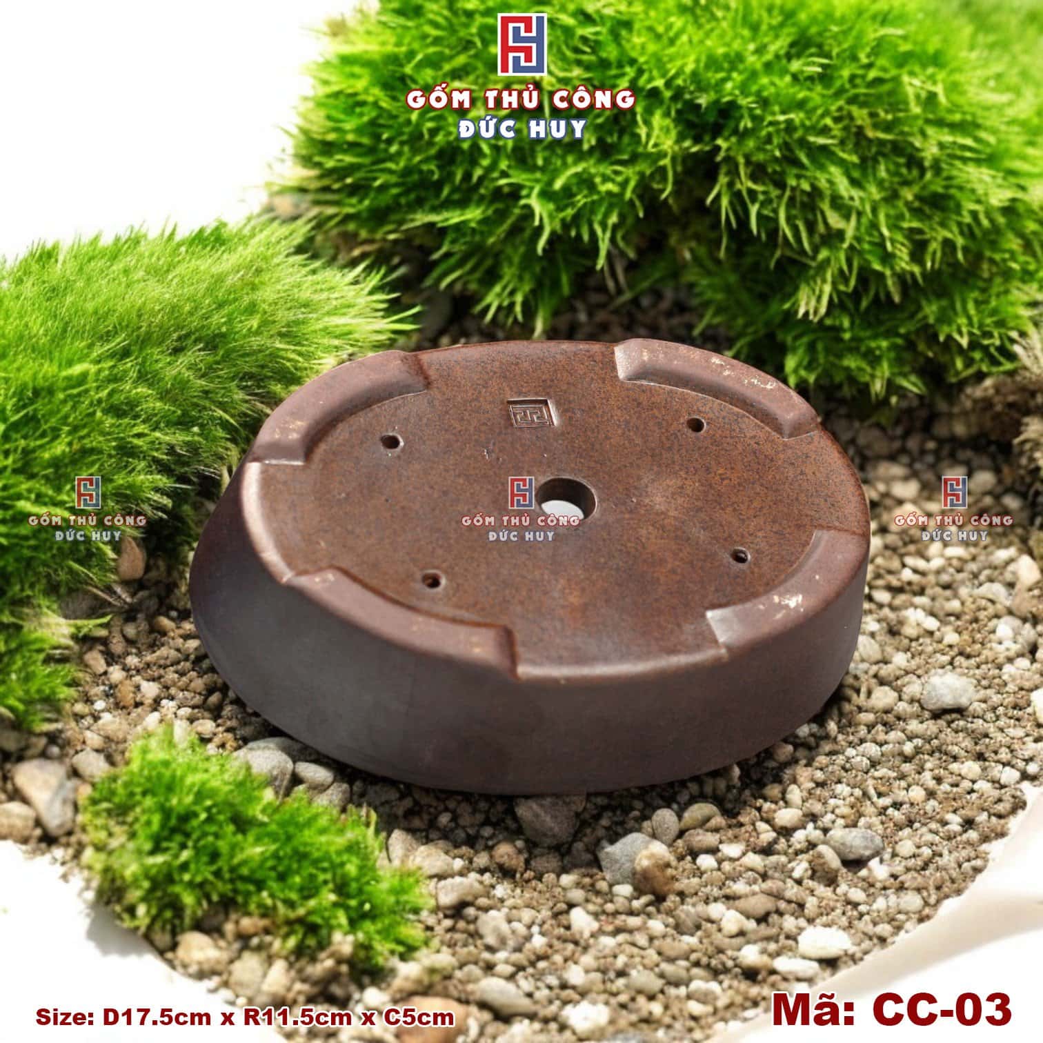 Chậu bonsai oval dáng thấp – men hạt 3D - Mã CC-03 10 Chau trong cay bonsai Oval Ma CC03 Gom Duc Huy 4