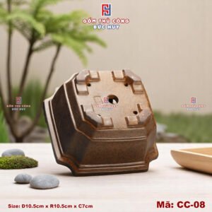 Chau trong cay bonsai mini Ma CC08 Gom Duc Huy 3
