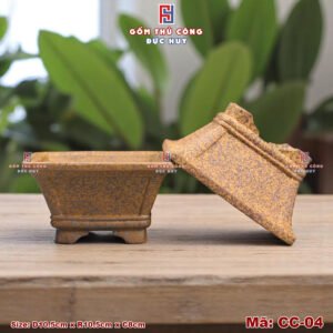 Chậu bonsai mini – men hạt 3D - Mã CC-04
