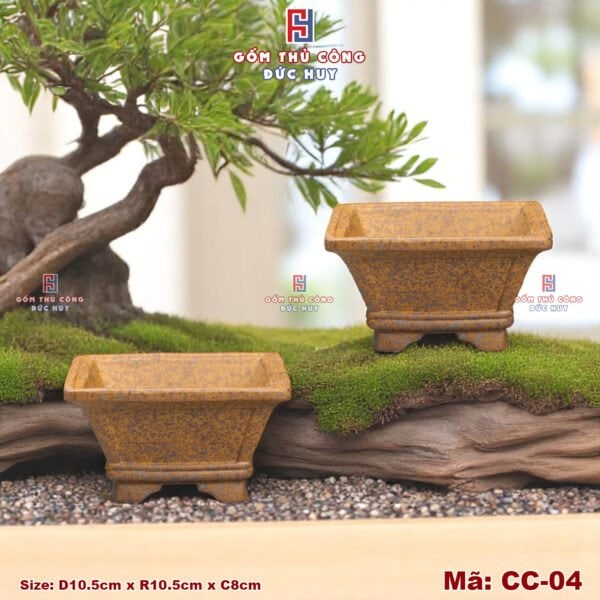 Chậu bonsai mini – men hạt 3D - Mã CC-04 - Hình ảnh 3