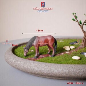 TUONG GOM CON NGUA TRANG TRI TIEU CANH CHAU CAY BONSAI MA 9899L 4