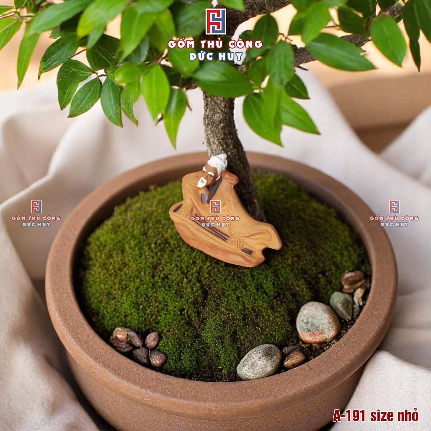 Tượng gốm Ông Lão Đánh Đàn mini - trang trí chậu cây bonsai - Mã A190-A191 11 Tuong gom ong lao danh dan mini trang tri chau cay bonsai 4
