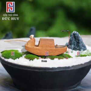 Mo hinh gom Thuyen mini phu kien trang tri tieu canh hon non bo 7